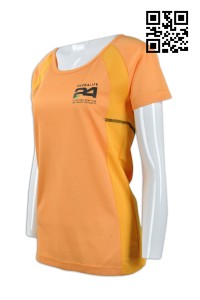 W197訂製個人功能性運動衫款式   設計女裝功能性運動衫款式    自製LOGO印花功能性運動衫款式   功能性運動衫專營    金黃色